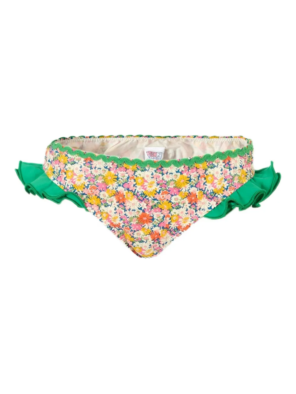 MC2 Saint Barth Kids floral ruffled bikini bottom - イエロー MC2 Saint Barth Kids floral ruffled bikini bottom - イエロー