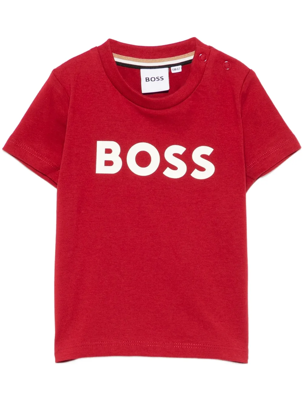 BOSS T-shirt met logoprint Rood