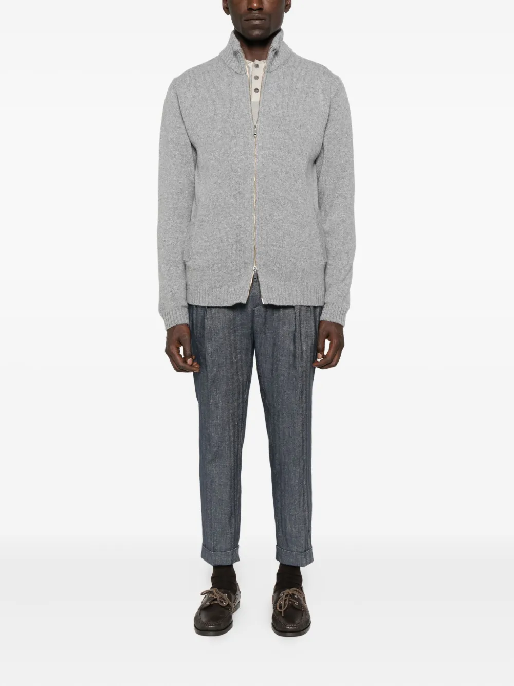 Daniele Fiesoli Zip-front Pocket Cardigan In Gray
