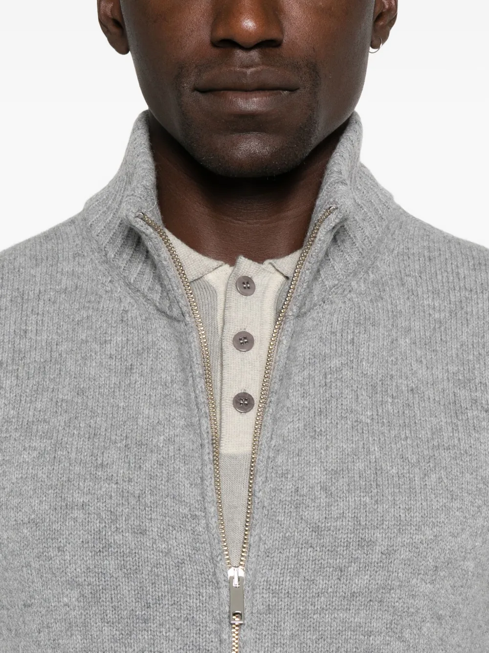Daniele Fiesoli Zip-front Pocket Cardigan In Gray