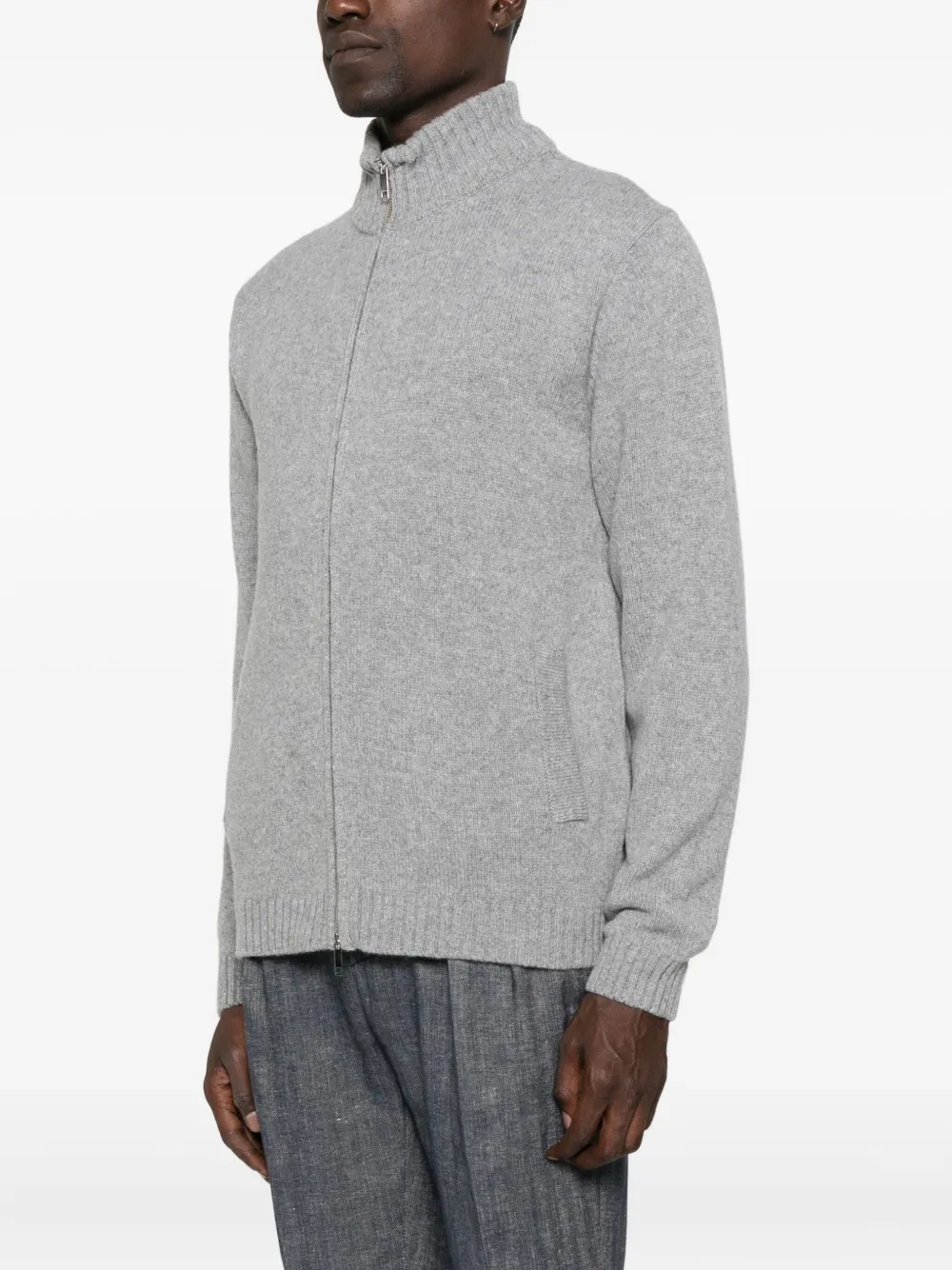 Daniele Fiesoli Zip-front Pocket Cardigan In Gray