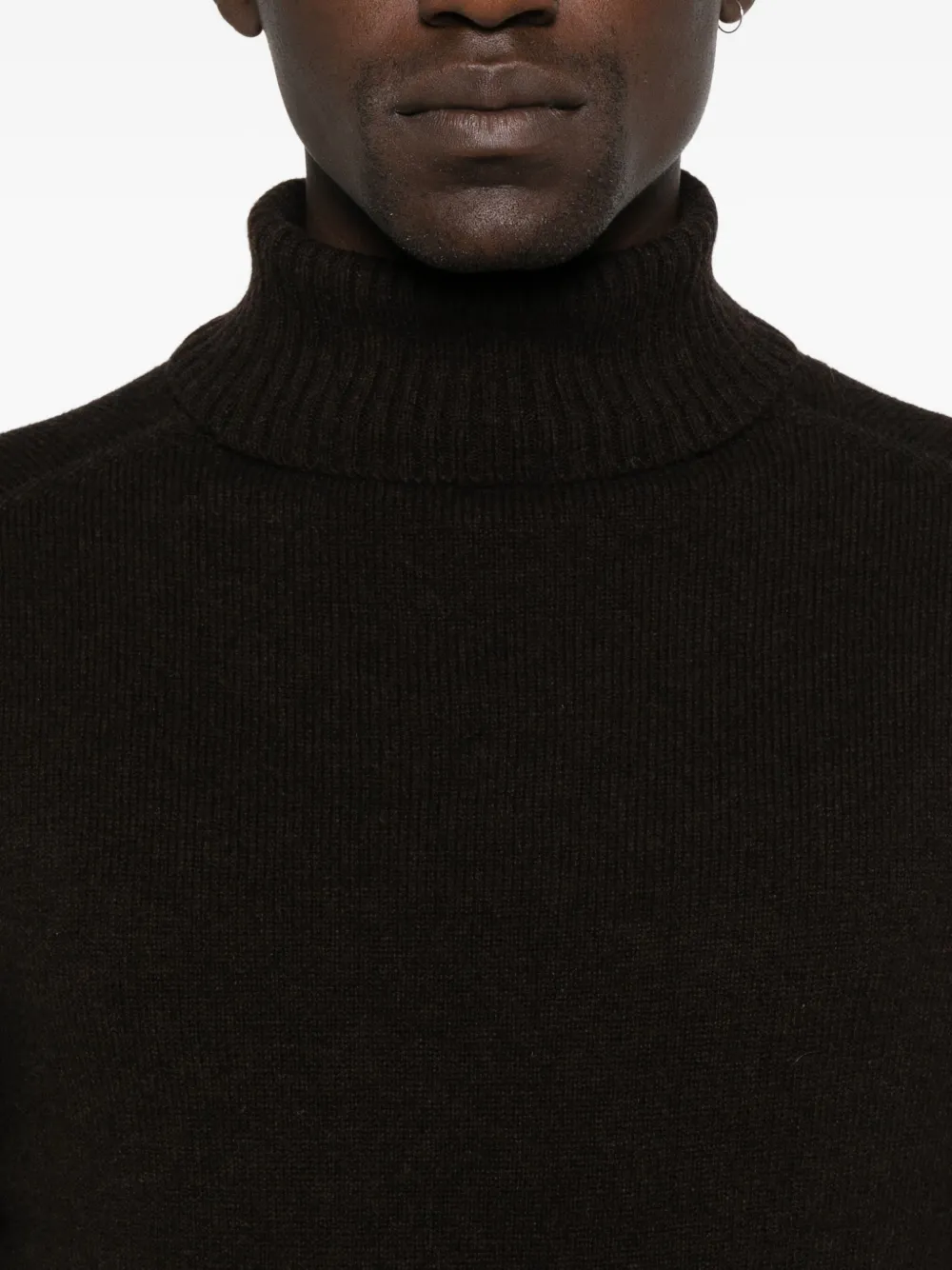 Daniele Fiesoli Turtleneck Wool Sweater In Brown