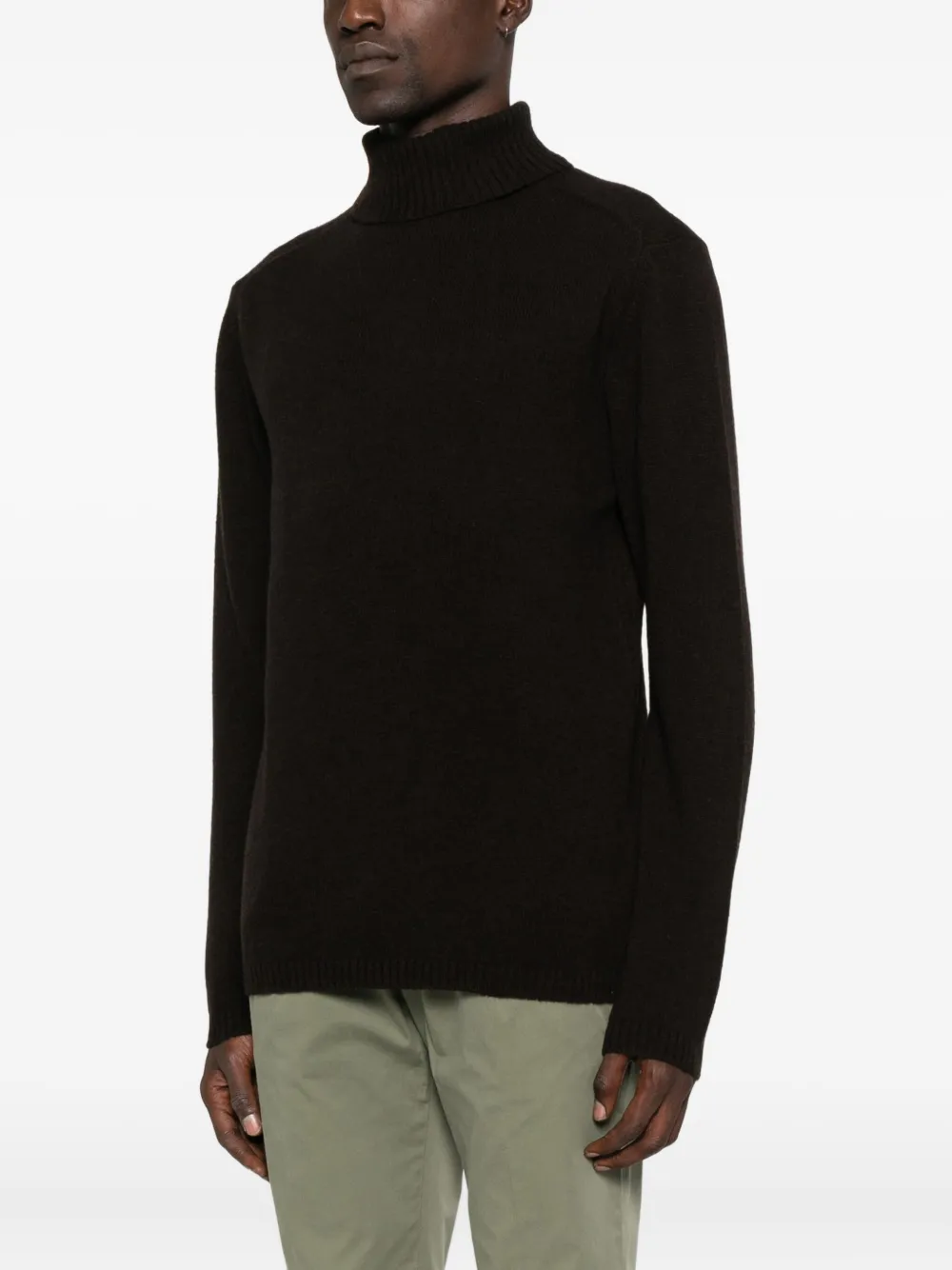 Daniele Fiesoli Turtleneck Wool Sweater In Brown