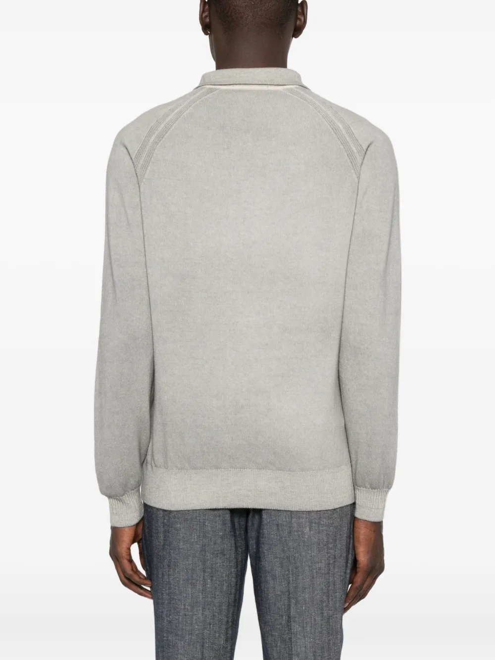 Daniele Fiesoli Ribbed-panel Polo Shirt In Gray