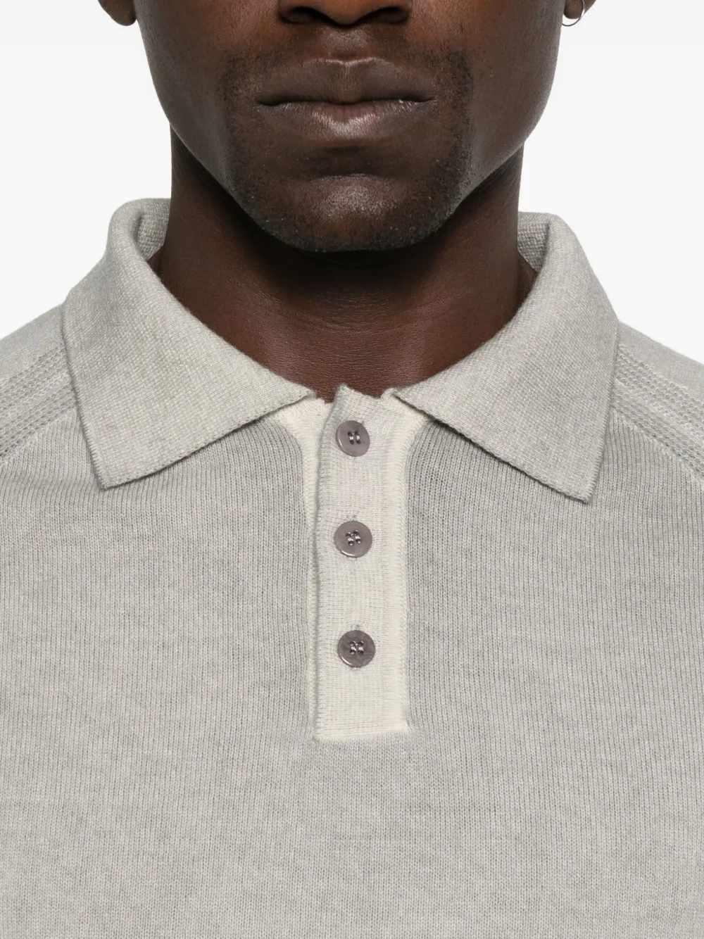 Daniele Fiesoli Ribbed-panel Polo Shirt In Gray