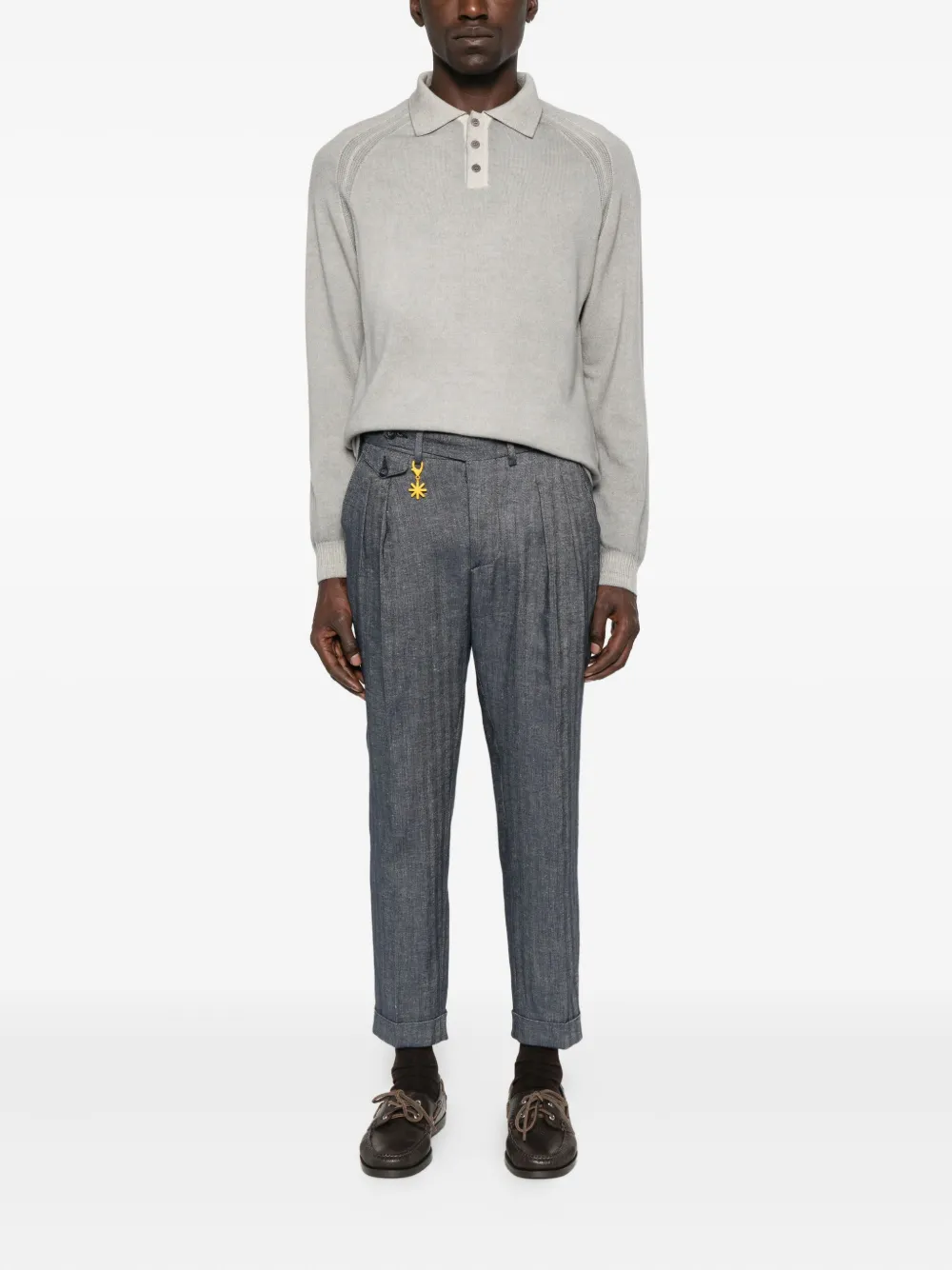 Daniele Fiesoli Ribbed-panel Polo Shirt In Gray