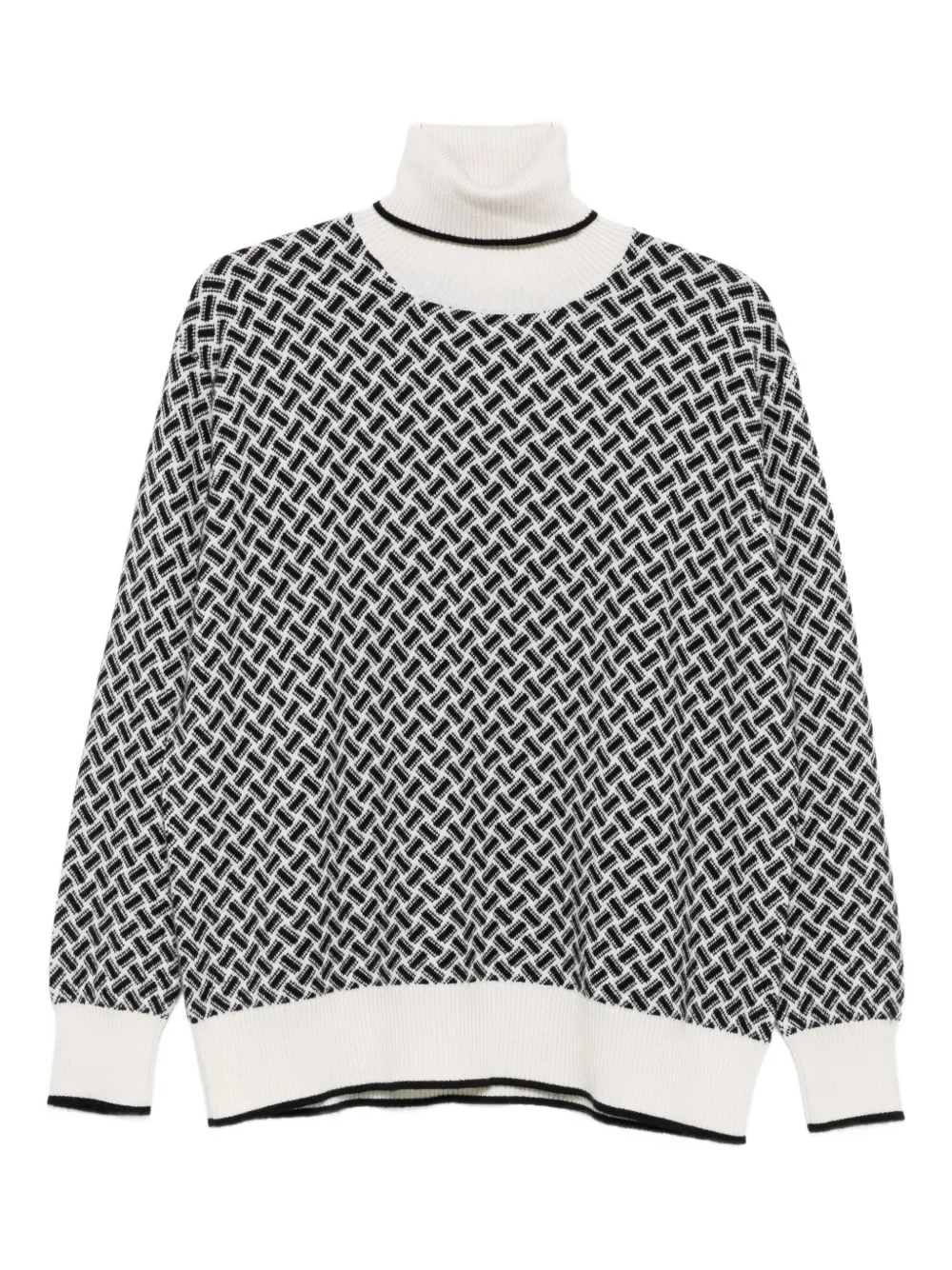 Drumohr Geometric-pattern Turtleneck Sweater In Multi
