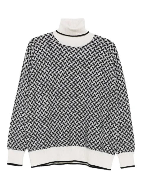Drumohr geometric-pattern turtleneck sweater