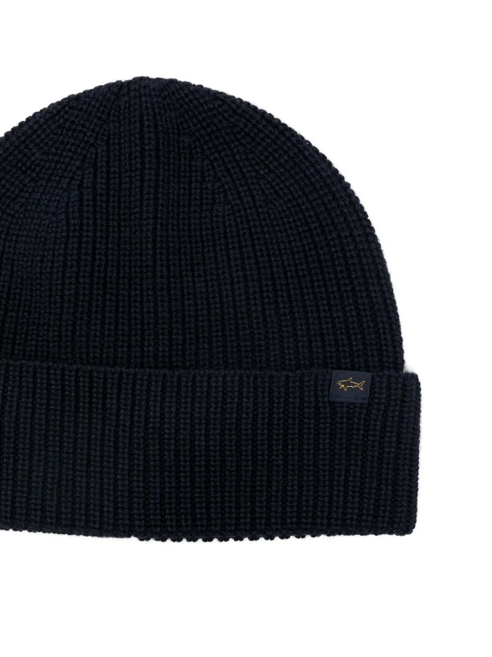 Paul & Shark Ribbed Beanie In Black