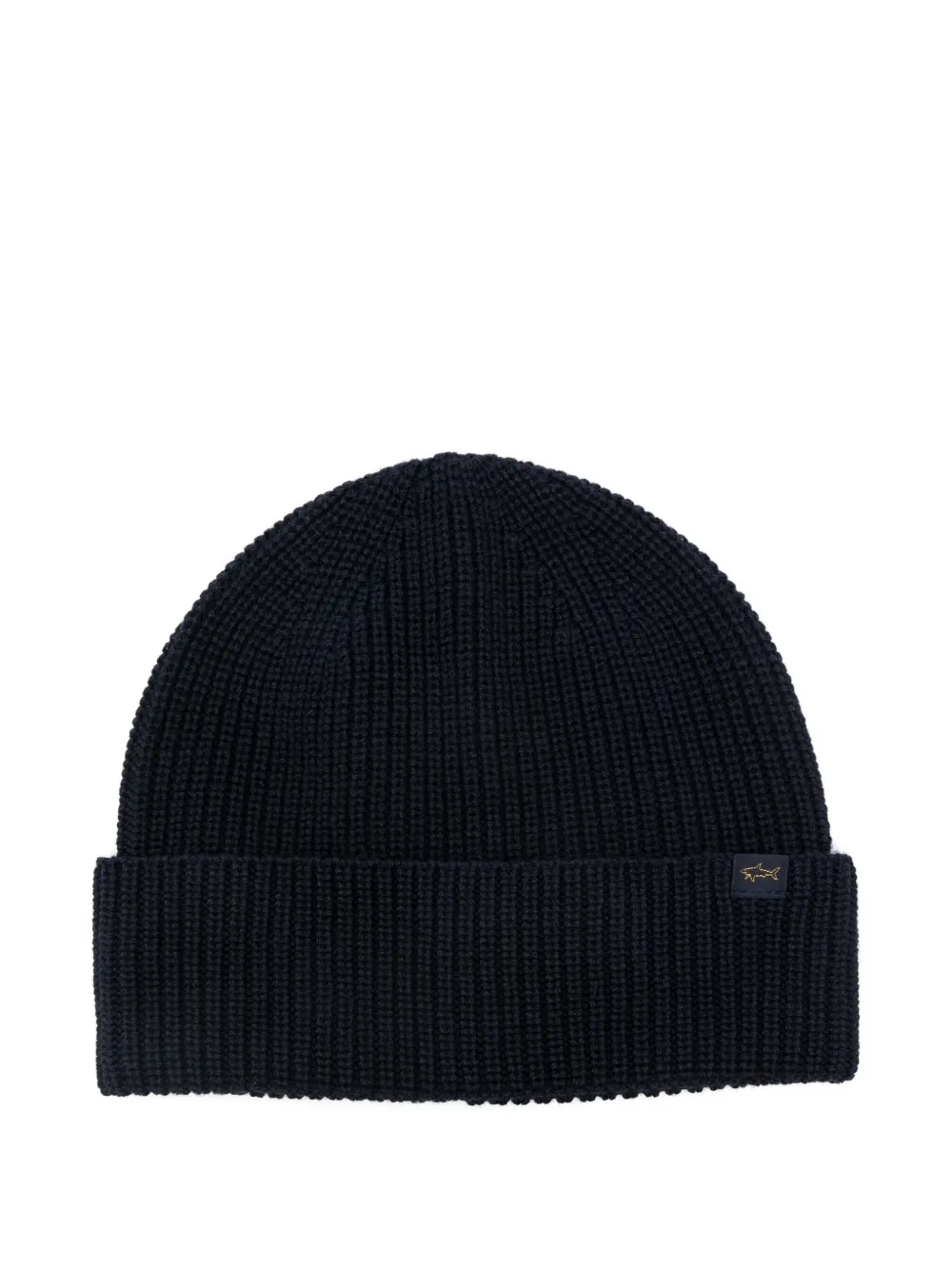 Paul & Shark Ribbed Beanie In Black