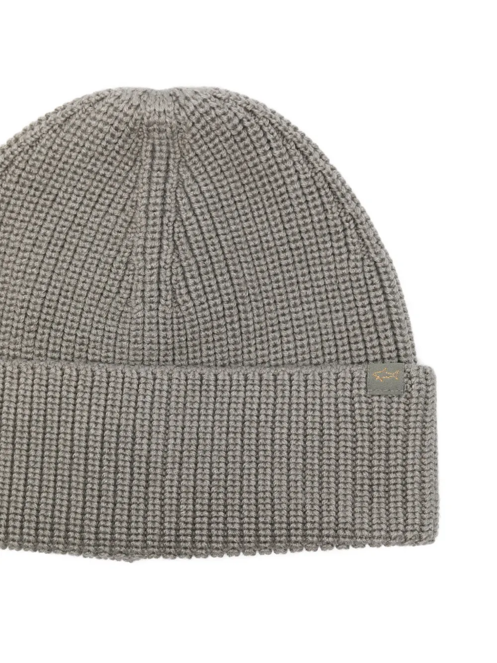 Paul & Shark Ribbed Beanie In Gray