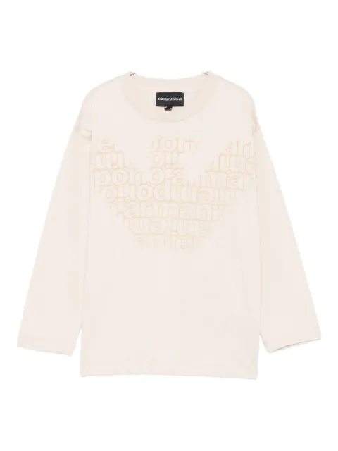 Emporio Armani Kids playera manga larga con logo Eagle