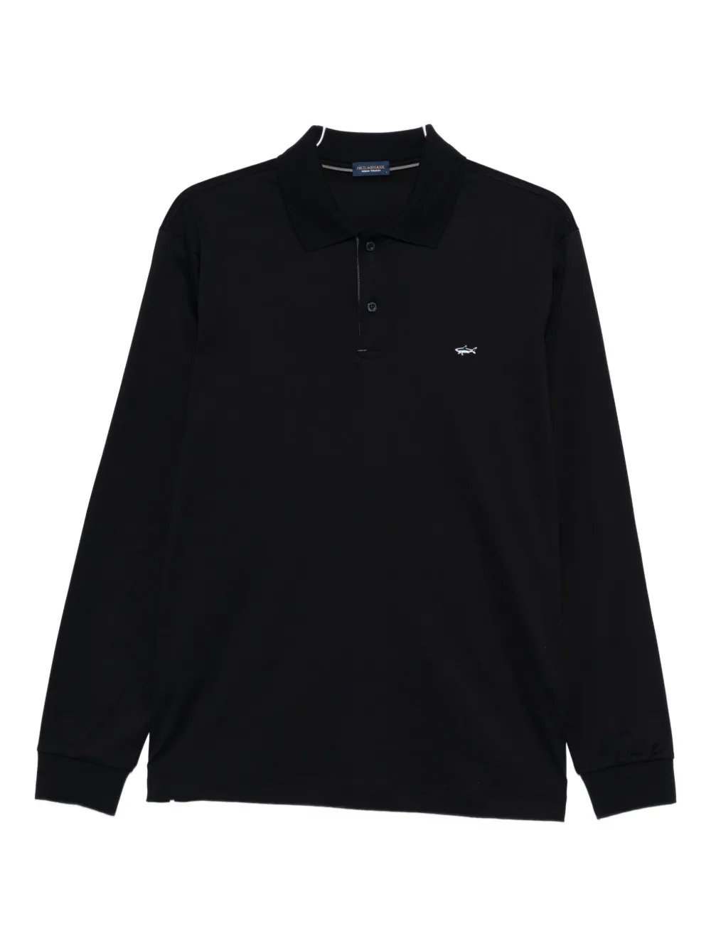 Paul & Shark Long-sleeve Polo Shirt In Black