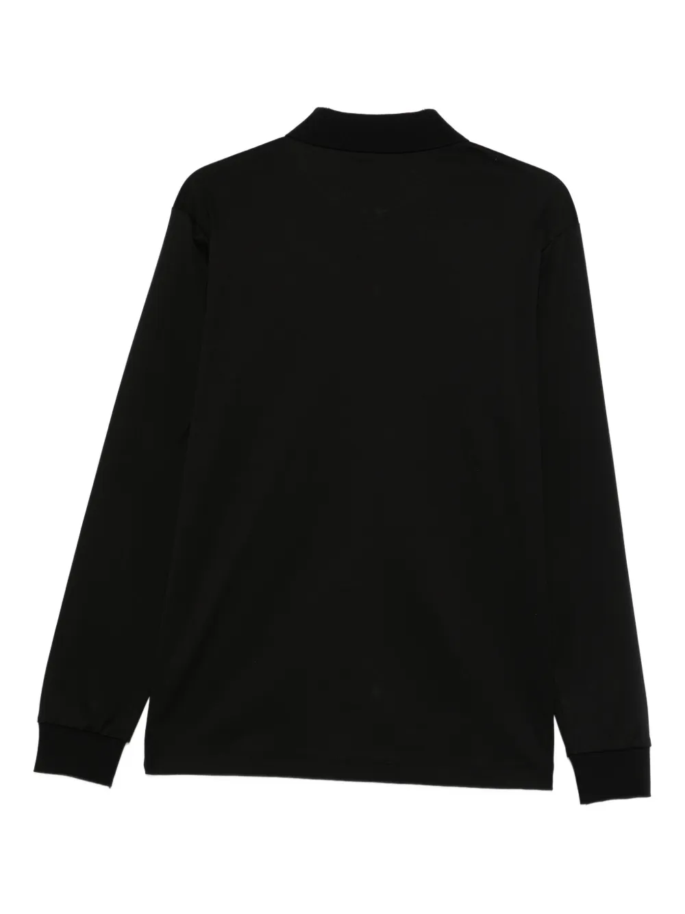 Paul & Shark Long-sleeve Embroidered Polo Shirt In Black