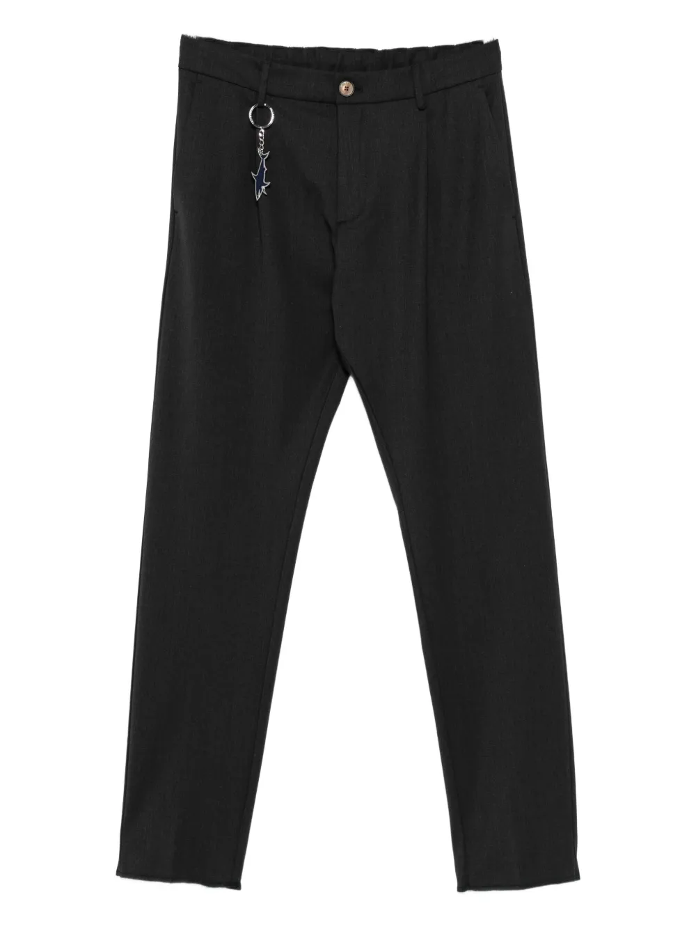 Paul & Shark Shark-keychain Pleated Trousers In Black