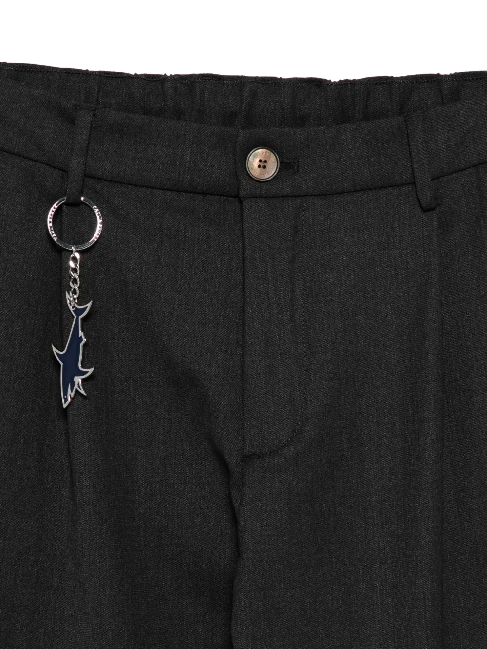 Paul & Shark Shark-keychain Pleated Trousers In Black