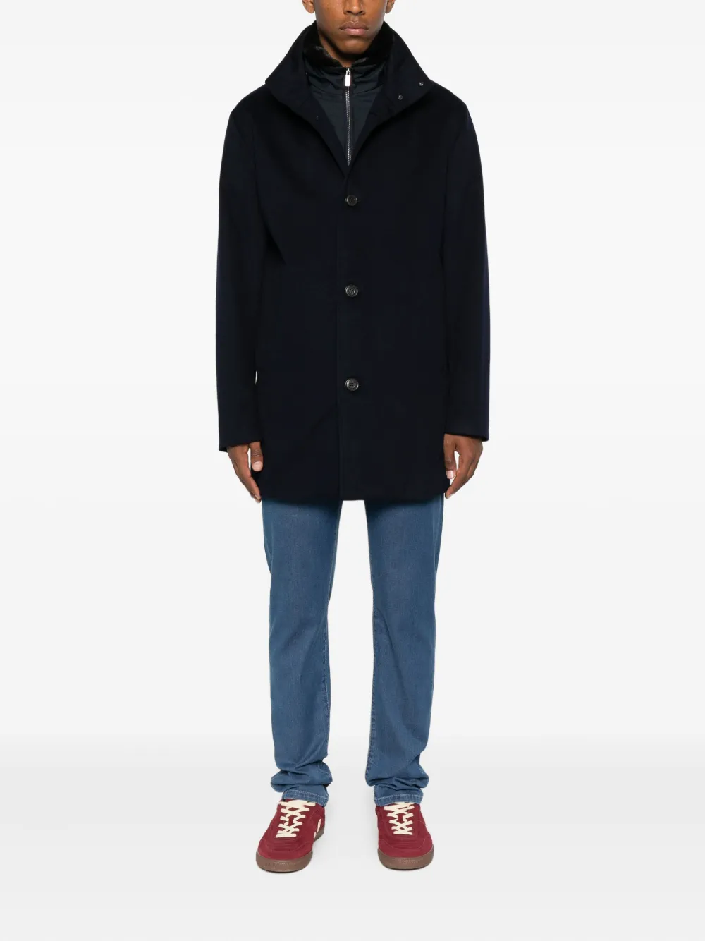 Paul & Shark high-neck fur-trimmed coat | Single Breasted Coats | Image 2