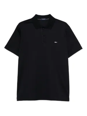 Raf Simons logo-plaque Cotton Polo Shirt | Black | FARFETCH