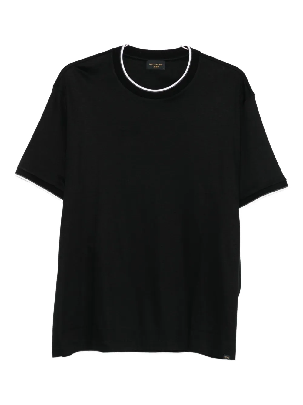 Paul & Shark Contrast-piping Short-sleeve T-shirt In Black