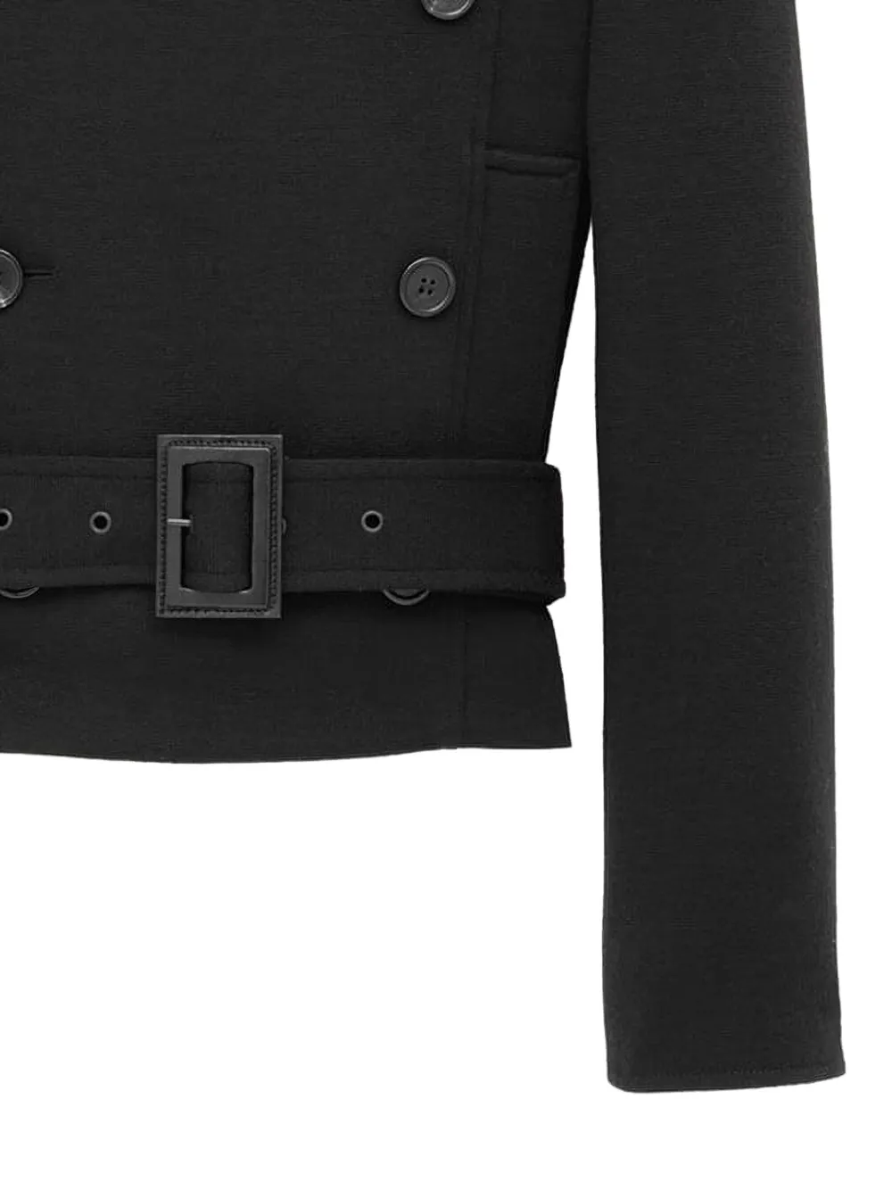 Saint Laurent Officer's jack met dubbele rij knopen Zwart