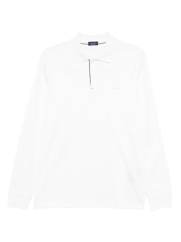 Paul & Shark Long-sleeve Polo Shirt in White