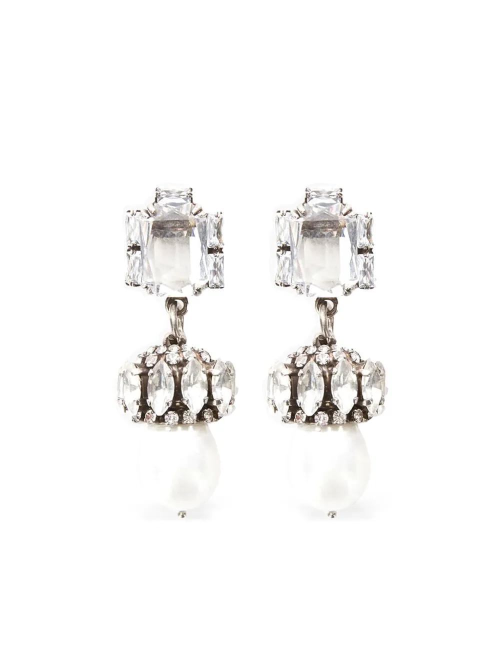 Ermanno Scervino crystal-pearl drop earrings | White | Image 1