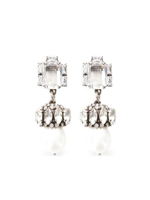 Ermanno Scervino crystal-pearl drop earrings