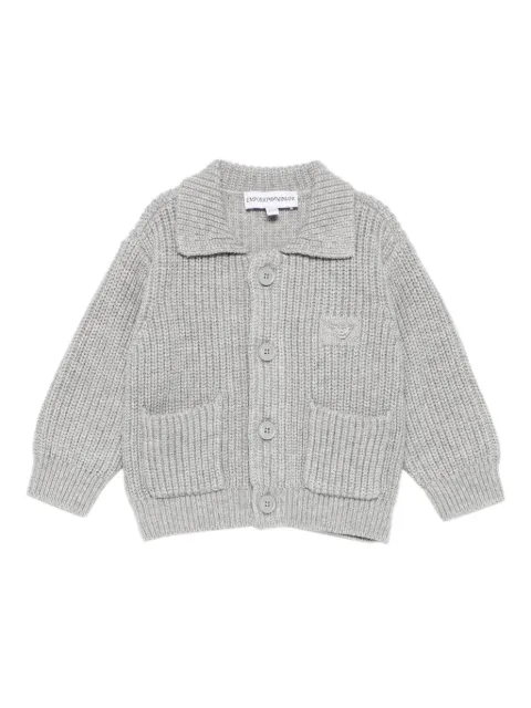 Emporio Armani Kids patch-pocket ribbed cardigan
