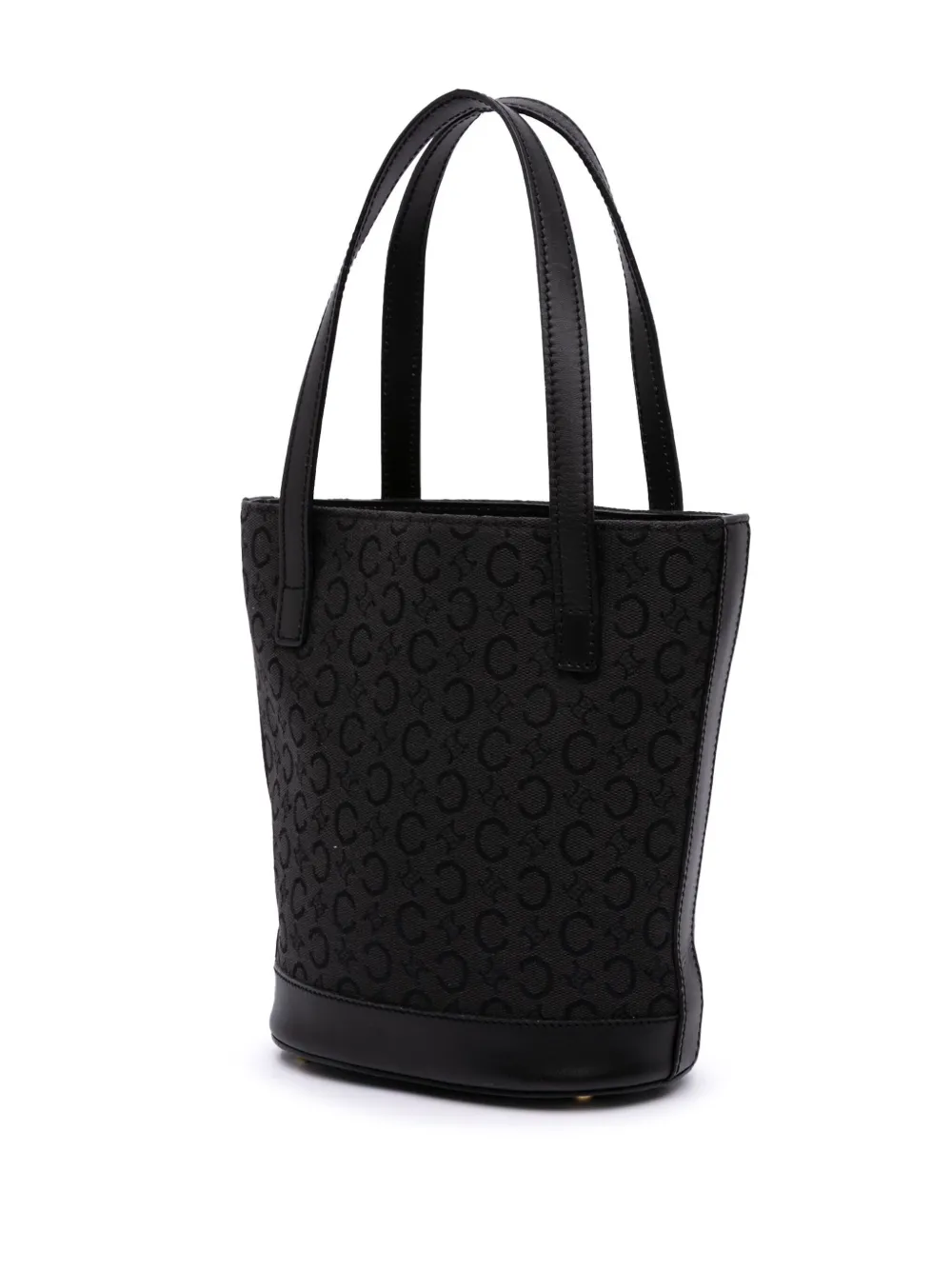 Pre-owned Celine 2000 C Macadam Canvas Handbag In Black