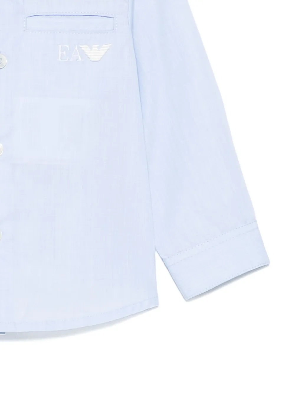 Emporio Armani Kids embroidered-detail shirt Blauw