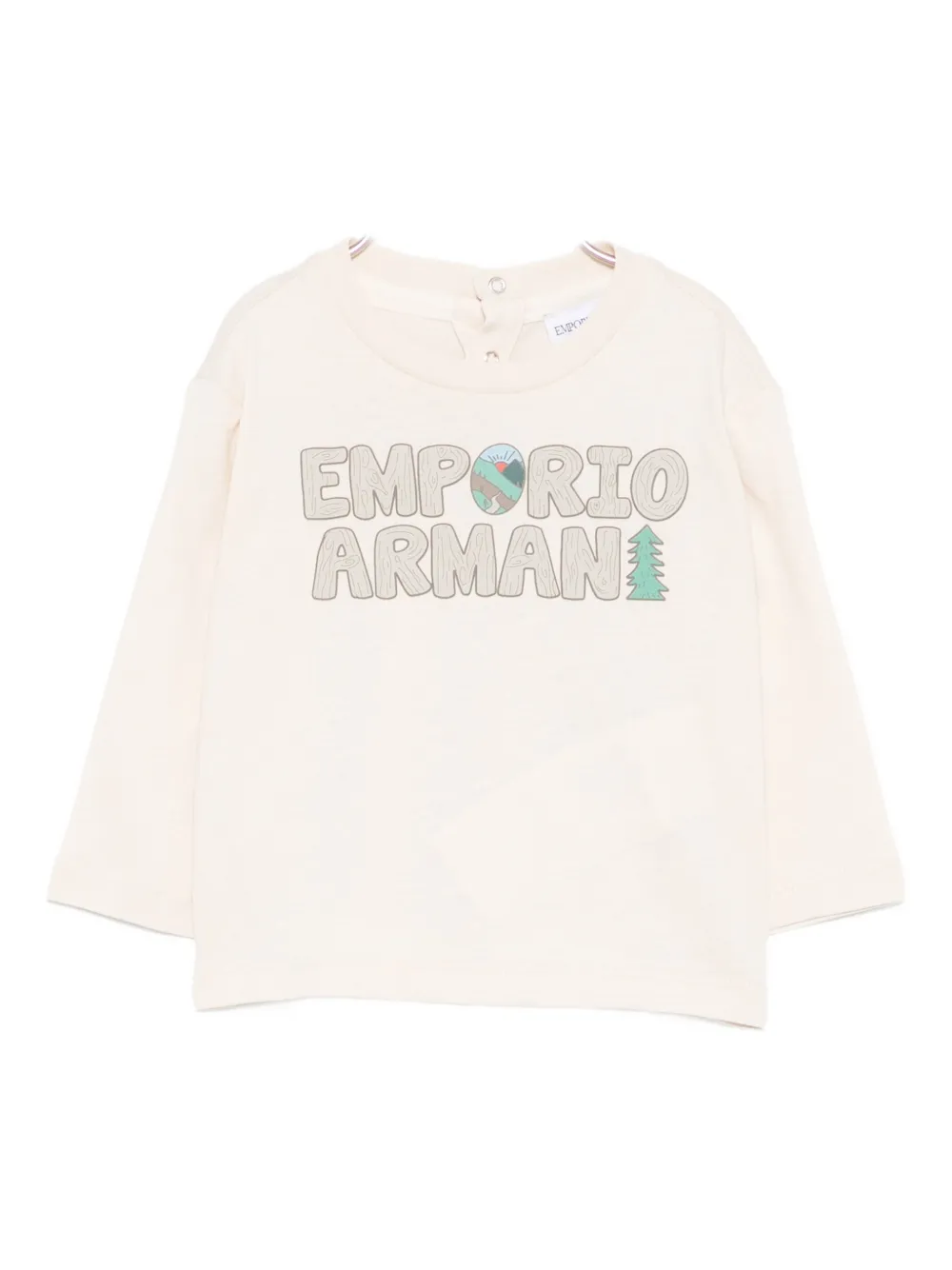 Emporio Armani Logo-print Long-sleeve T-shirt In Pink