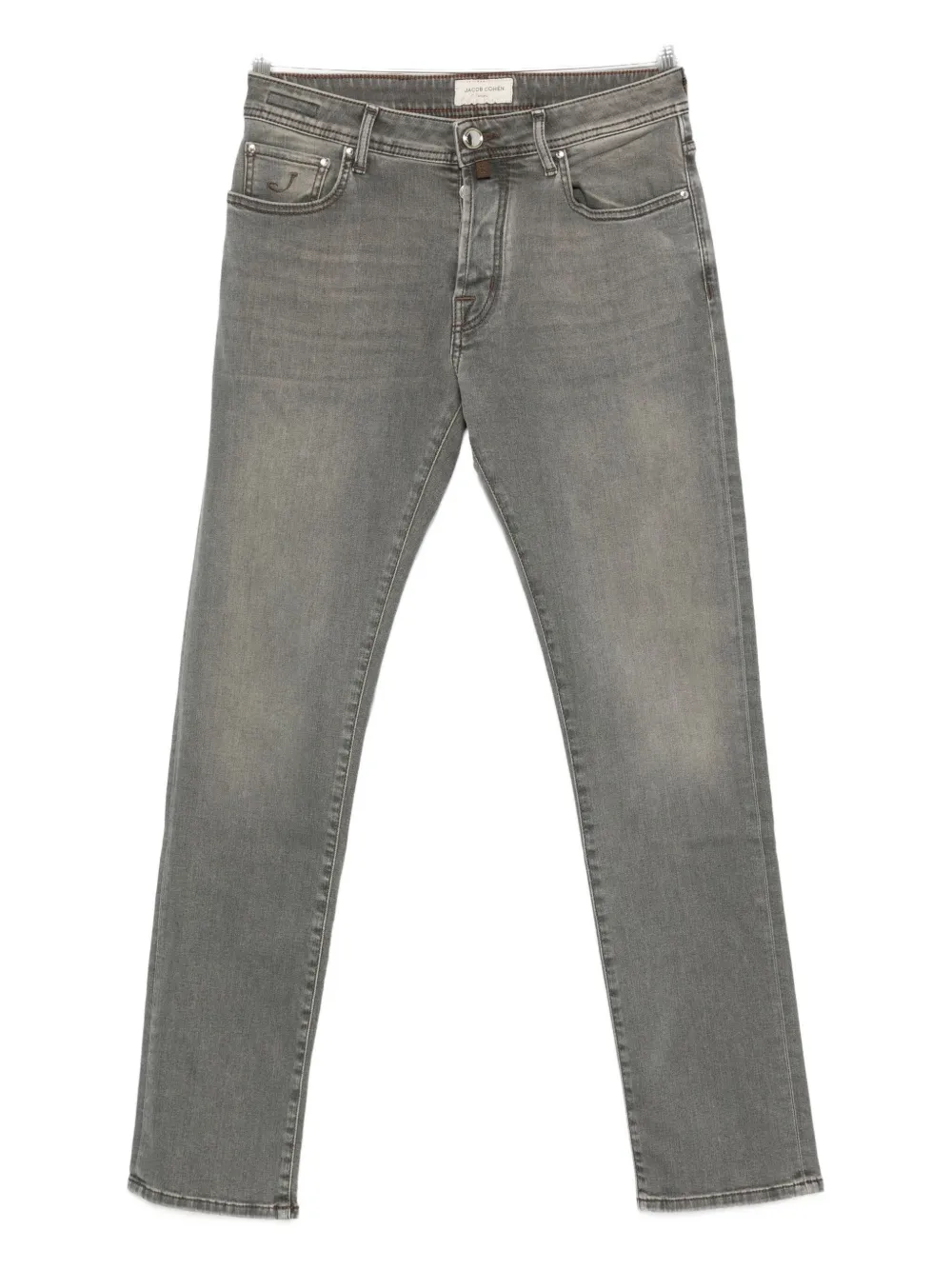 Jacob Cohen Men Slim Cropped Denim Jeans In Gray