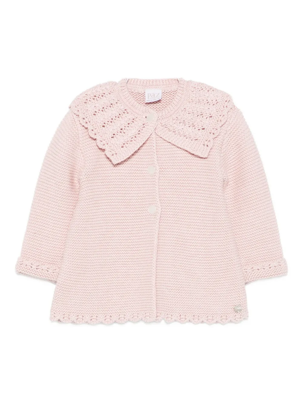 Paz Rodriguez scalloped-collar knitted cardigan - ピンク Paz Rodriguez scalloped-collar knitted cardigan - ピンク