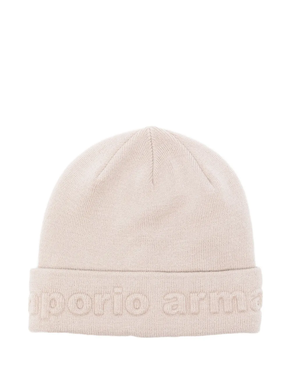 Emporio Ar i Kids Muts met geborduurd logo Beige