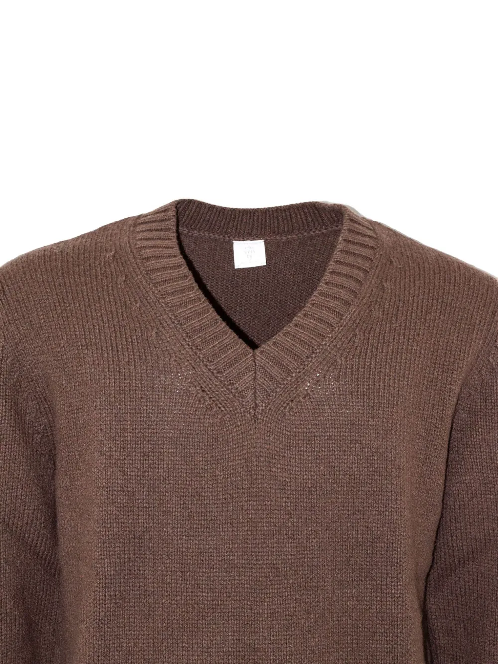 Eleventy V-neck Ribbed-trim Sweater In Brown