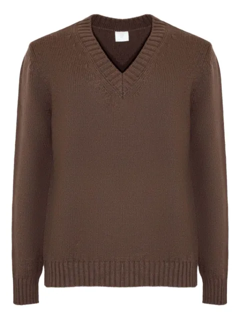 Eleventy V-neck ribbed-trim sweater
