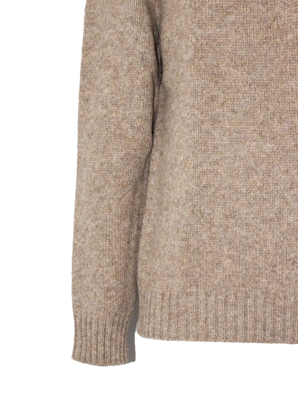 Eleventy Trui met V-hals en geribbelde afwerking Beige