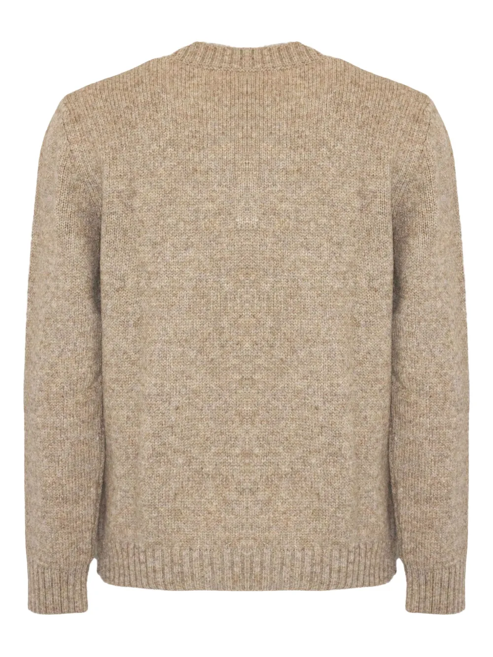 Eleventy Trui met V-hals en geribbelde afwerking Beige