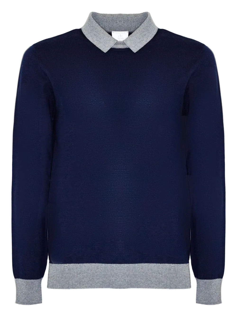 Eleventy Trui met polokraag en geribbelde afwerking Blauw
