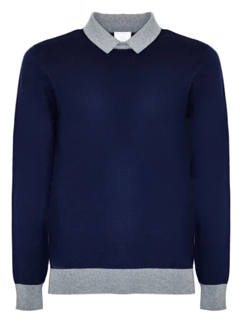 Eleventy polo-collar ribbed-trim sweater