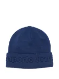 Emporio Armani Kids logo-detail beanie hat - Blue