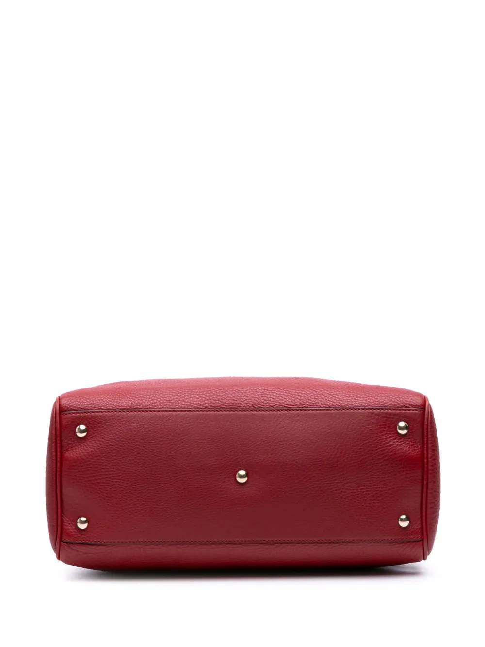 Pre-owned Gucci 2016-2025 Medium Calfskin Bamboo Shopper Satchel In Red
