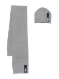 Emporio Armani Kids logo-detail beanie hat scarf (set of two) - Grey