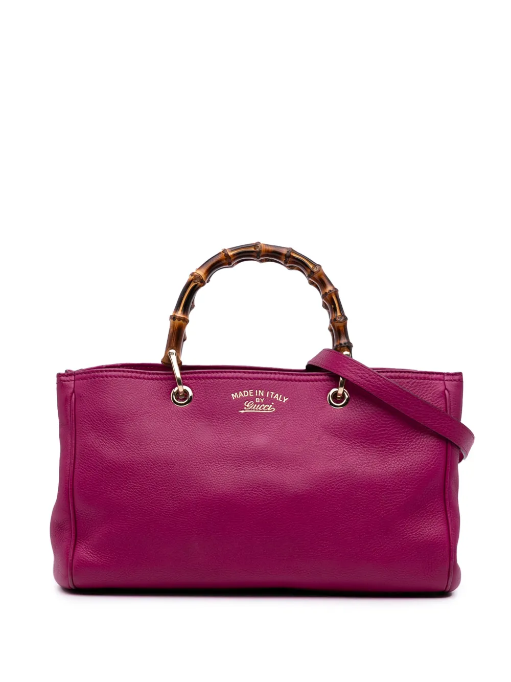 Gucci Pre-Owned 2016-2025 ミディアム カーフスキン バンブー ショッパー サッチェルバッグ - ピンク Gucci Pre-Owned 2016-2025 ミディアム カーフスキン バンブー ショッパー サッチェルバッグ - ピンク