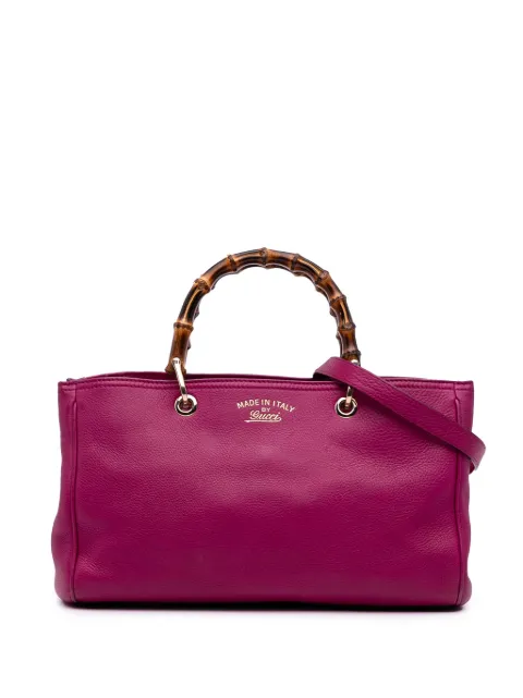 Gucci Pre-Owned 2016-2025 Medium Calfskin Bamboo Shopper satchel