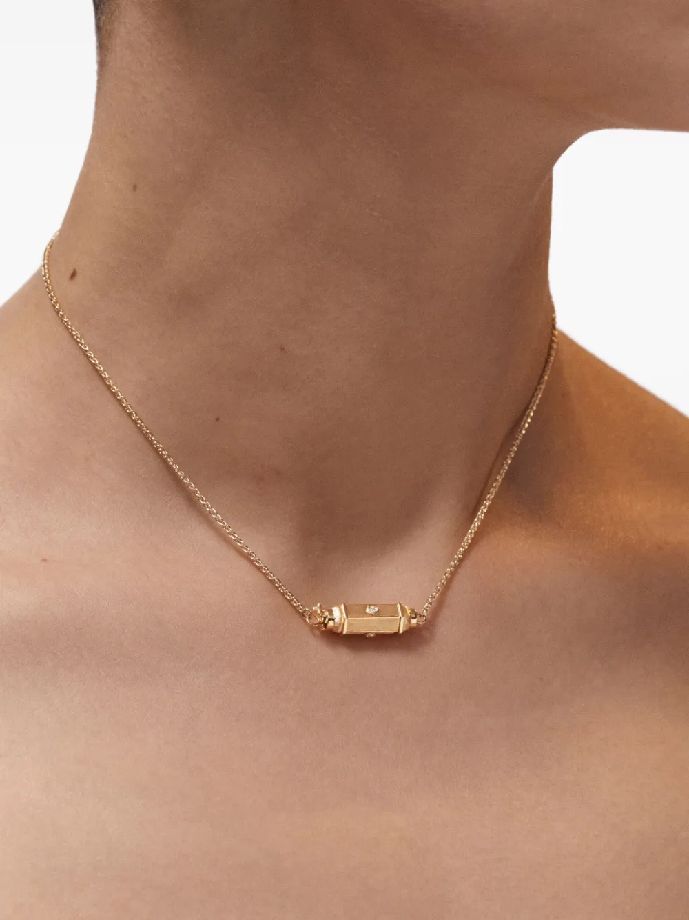 Marie Lichtenberg 18k Yellow Gold Micro Coco Diamond Necklace In Gold