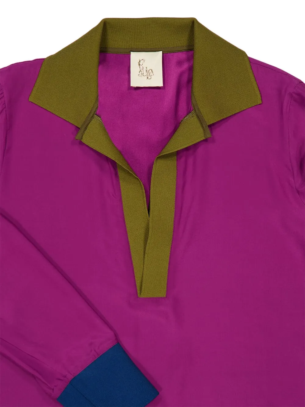  Paula V-neck Long-sleeve Blouse - Purple 