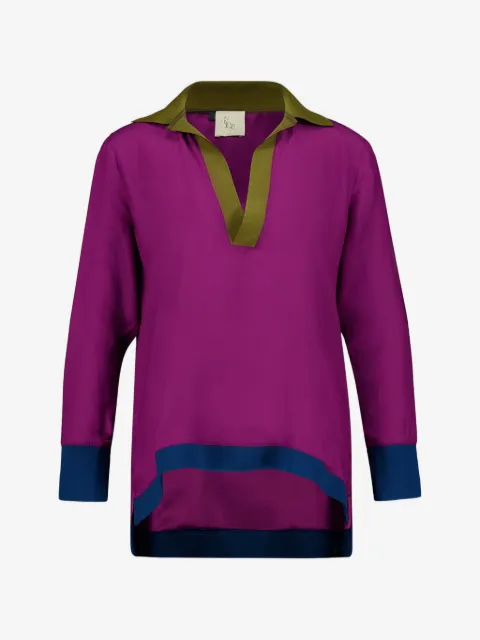 PAULA blusa manga larga con cuello en V