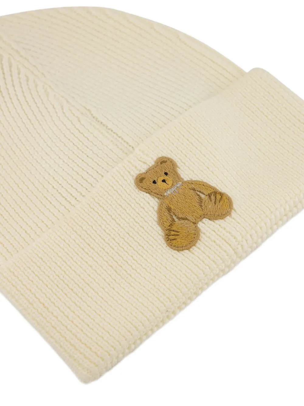 Palm Angels Bear In Mind Beanie Hat In Neutral