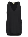 PAULA silk v-neck tank top - Black